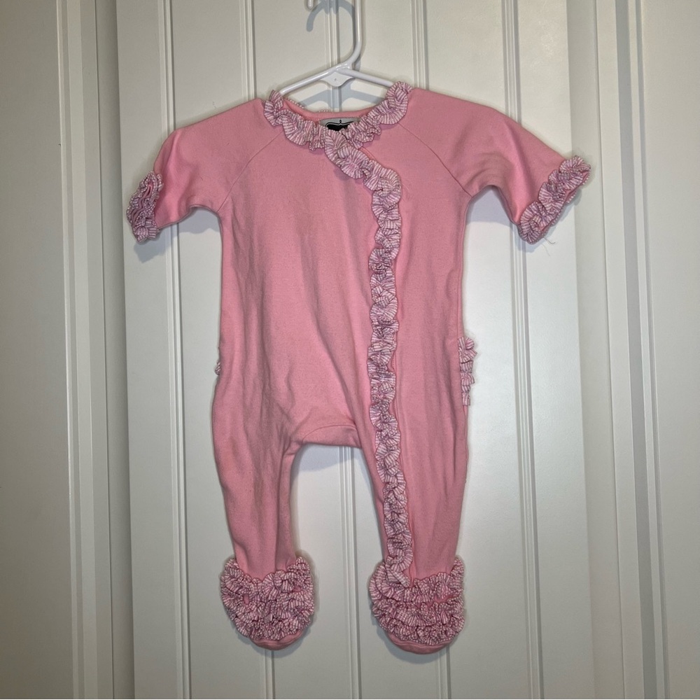 Mud Pie Pink Ruffled Footie